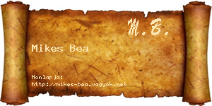 Mikes Bea névjegykártya